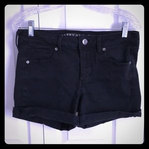 American Eagle Midi Black Jean Shorts
